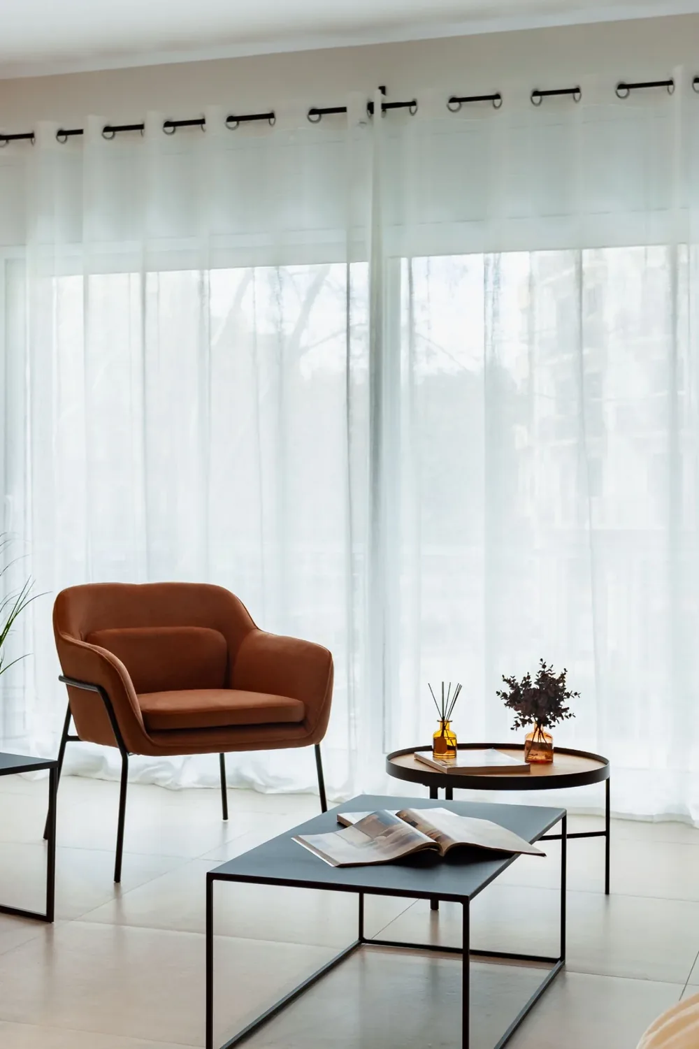 Gordijnen in een interieur